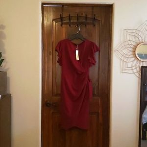 Oten wrap dress, Medium, Red Wine
